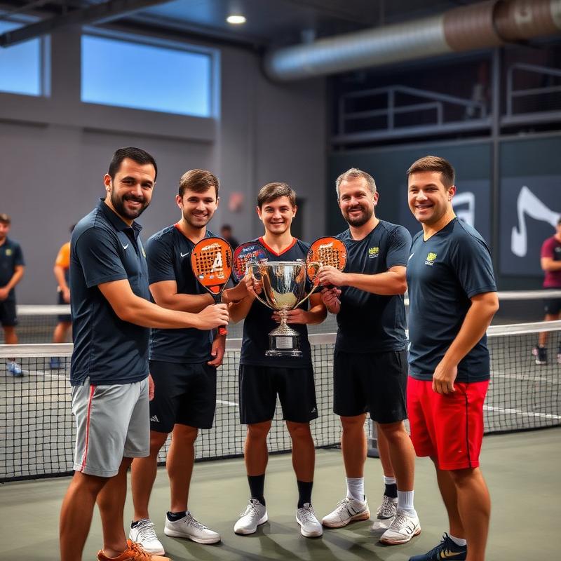 Premiazione torneo di padel con coppa
